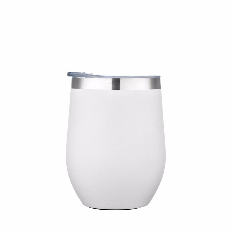 Endura 12 oz White Double Wall SS Vacuum Wine Cup