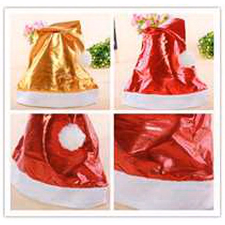Bright Plush Santa Hat with Golden Stars