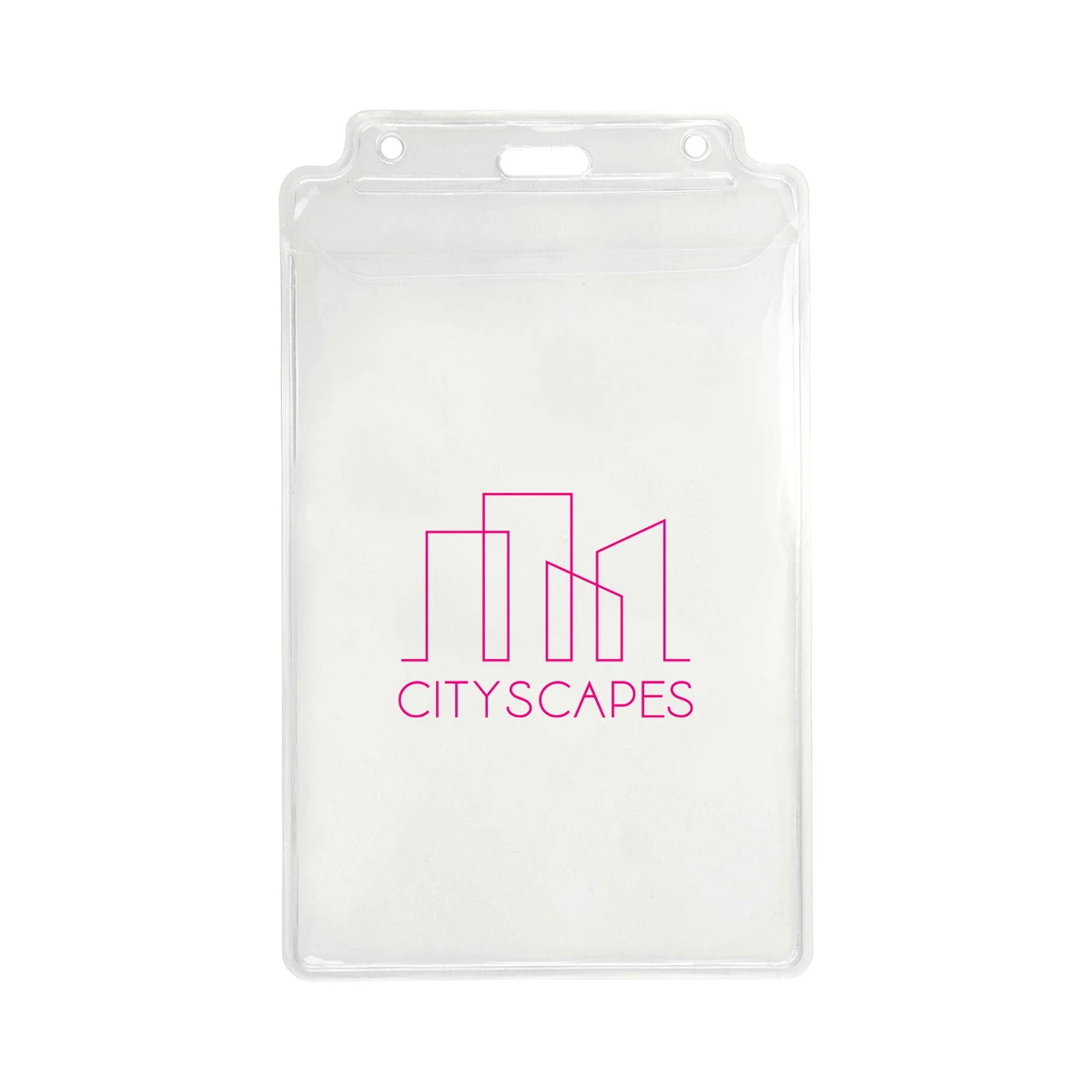 3.88" W x 6.63" H - Vertical Clear Vinyl Badge Holder (1 Color Imprint) 1