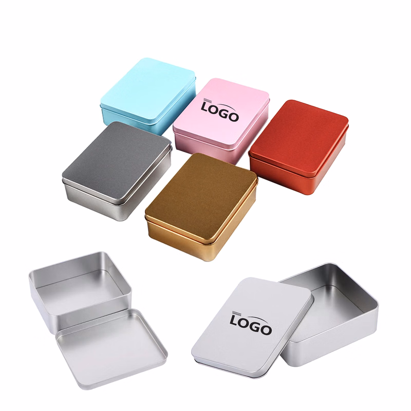 Retcangular Portable Storage Hinged Tin Box