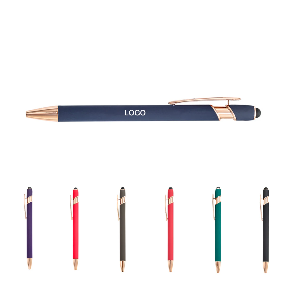 2-in-1 Rose Gold Ballpoint Pen with Stylus 1