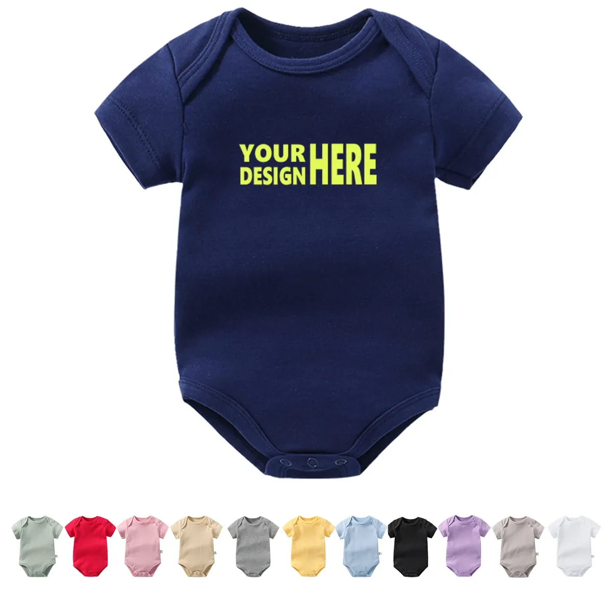 Unisex Cotton Baby Romper - Short Sleeve 1