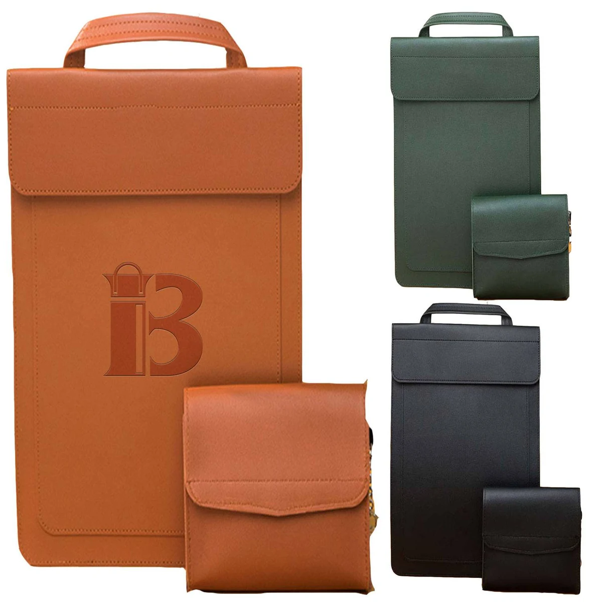 PU Leather 15/16 Inch Vertical Laptop Bag 1