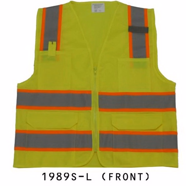 Ansi Class 2 Safety Vest , 2 Tone, Solid, Lime