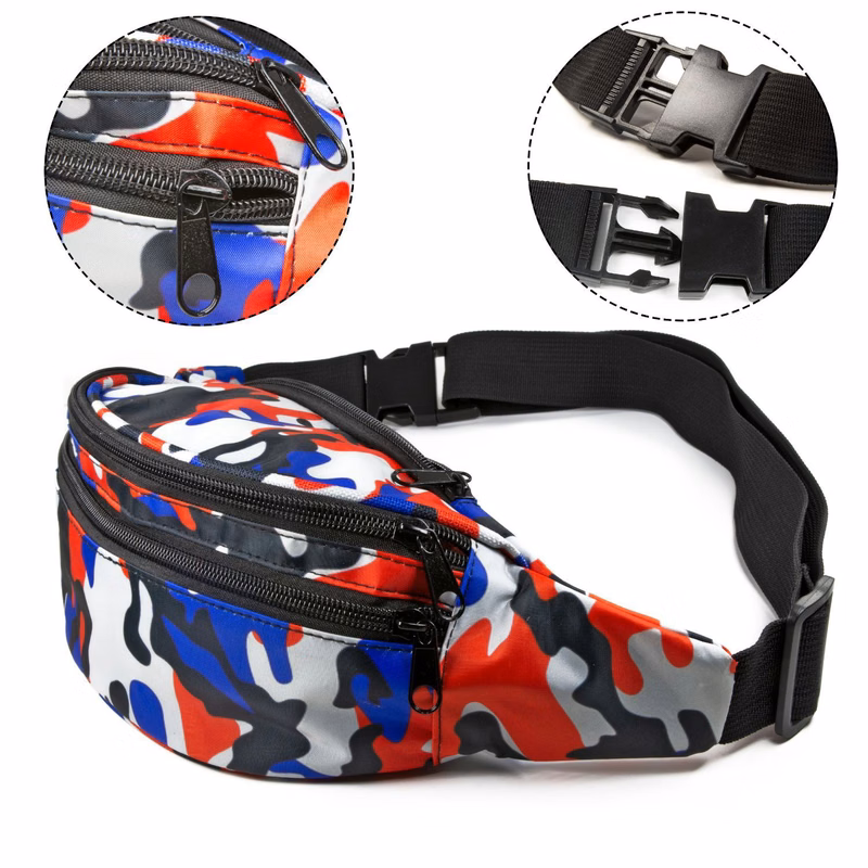 Premium Fanny Pack w/ Three Zippers Travel Waist Bag