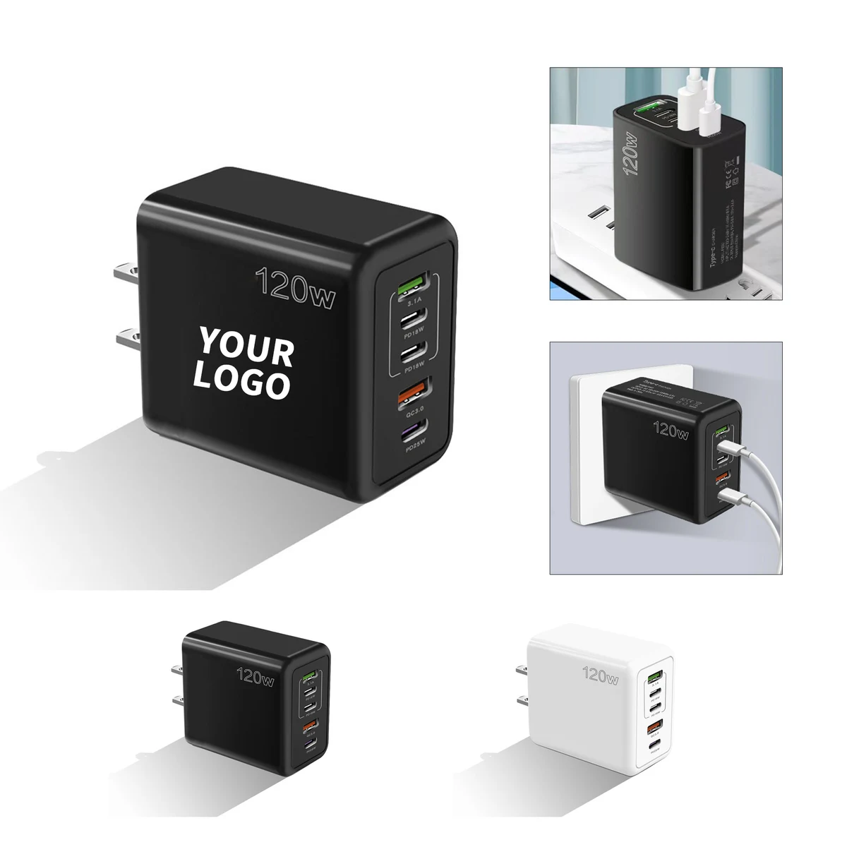 Forty Watt Four Port Fast Charging Block 1