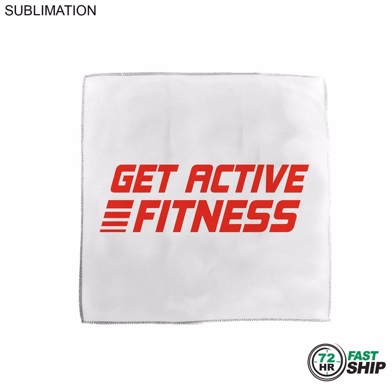 72 Hr Fast Ship - Microfiber Moisture Wicking, Cooling, Sweat, Suede Towel, 15x15, Sublimated