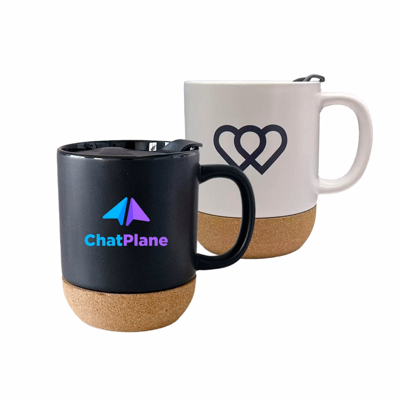 Ceramic Mug with Cork Base - Ocean