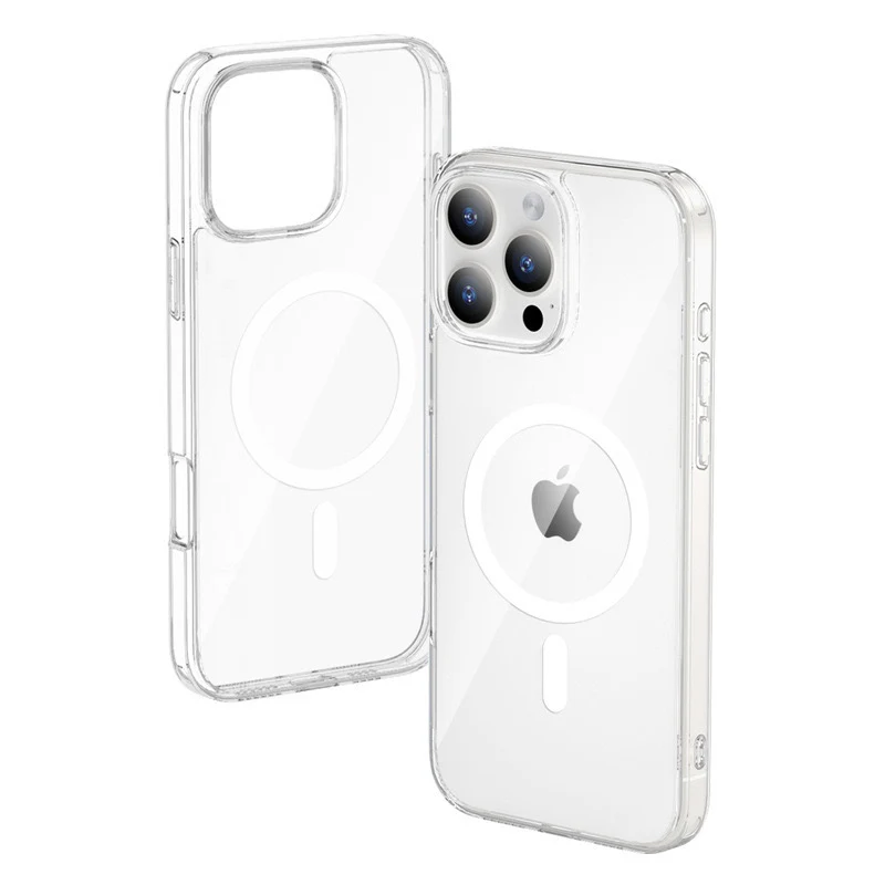 iPhone 16 Pro Clear Magnetic Charging Case w/TPU Bumpers 1
