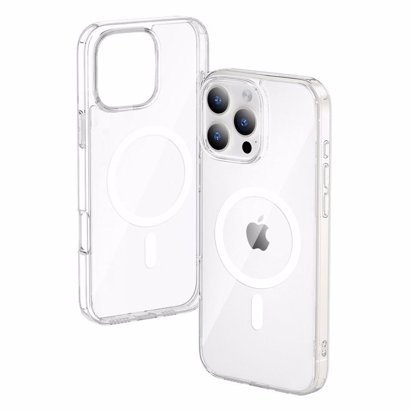 iPhone 16 Pro Max Clear Magnetic Case w/TPU Bumpers
