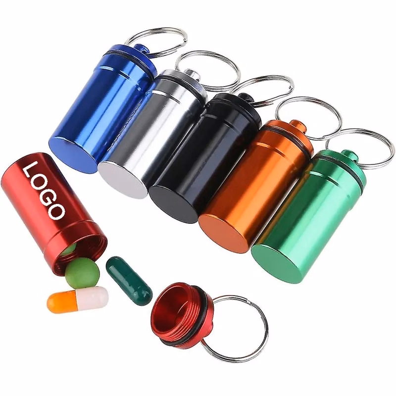 Waterproof Aluminum Pill Box Keychain