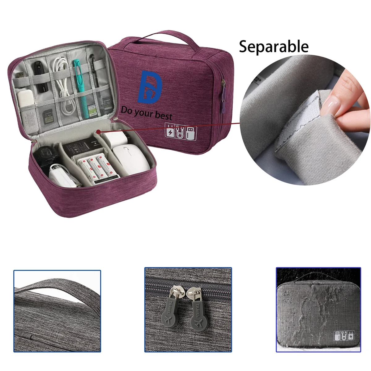 MOQ 30 Adjustable Data Cable Storage Bag 1