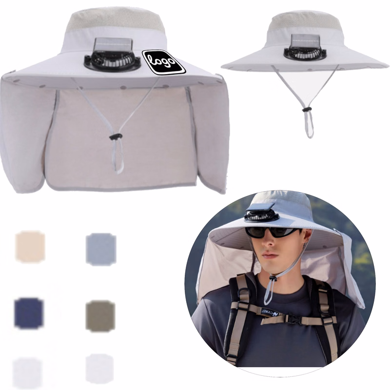 Solar Fan Hat With Neck Cover