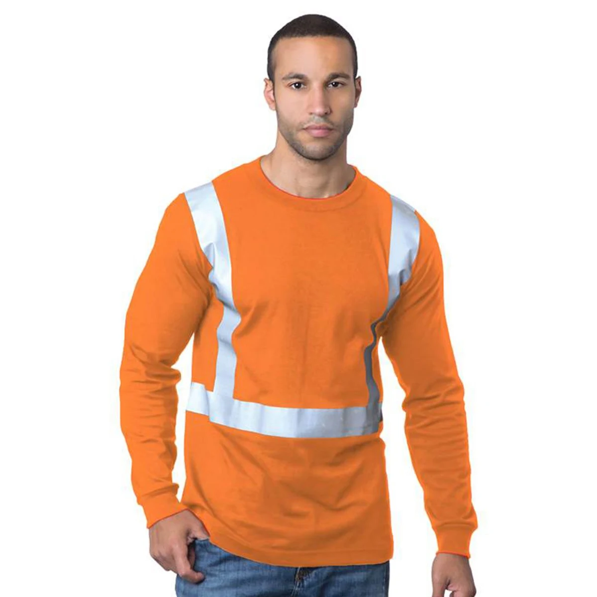Men's USA-Made 50/50 Hi-Visibility Long Sleeve T-Shirt - 3762 1