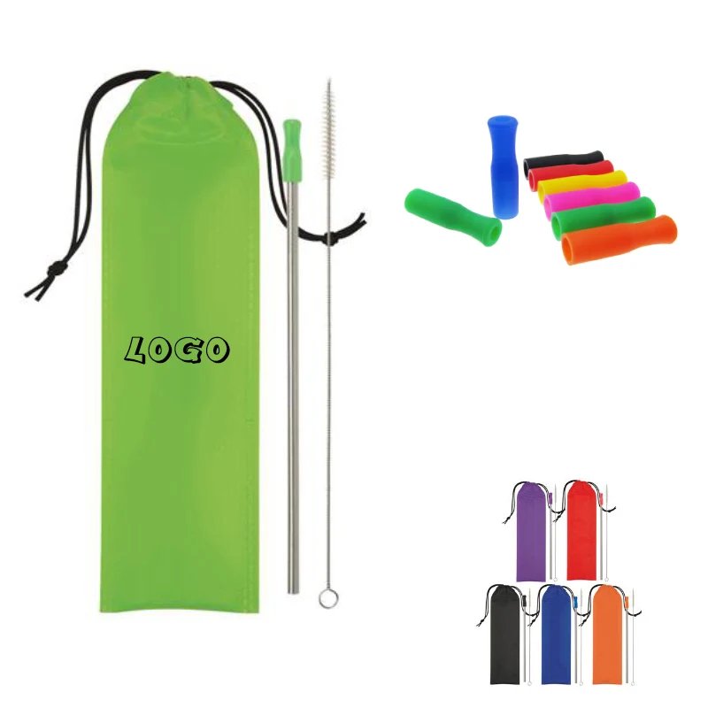 Drinking Straw Kit w/ Silicone Tip & Pouch 1
