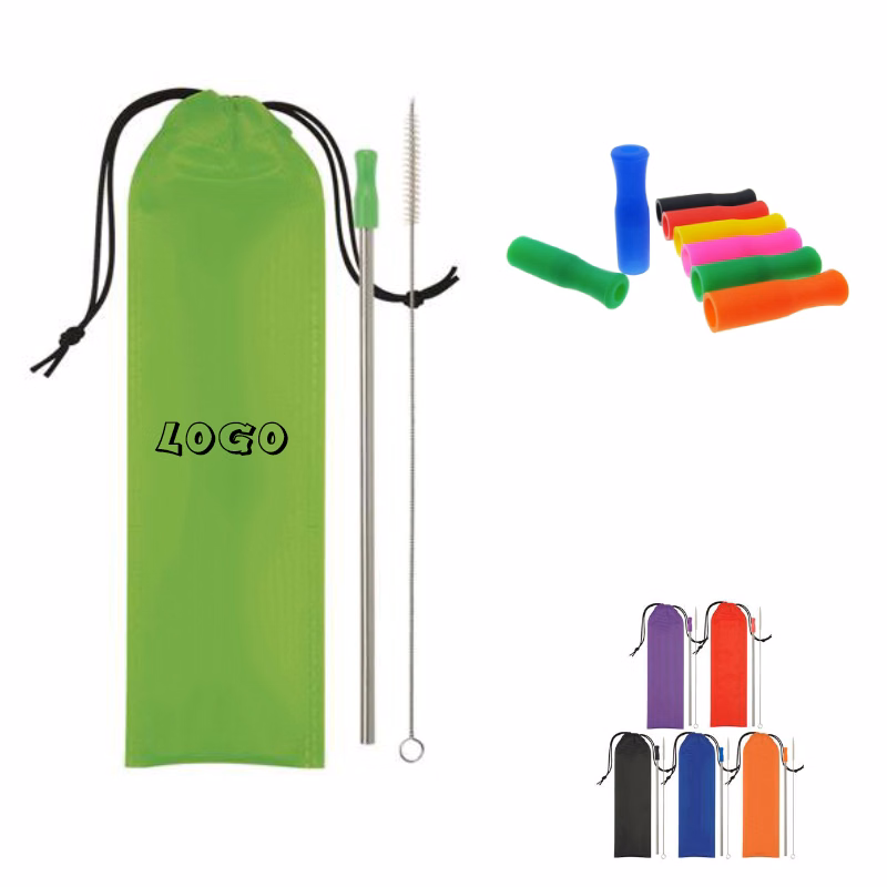 Drinking Straw Kit w/ Silicone Tip & Pouch