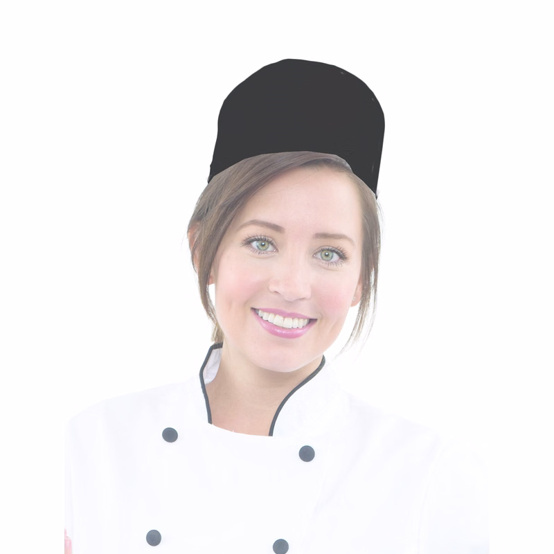 Chef Pill Box Hat w/ hook and loop, Black or White - Blank