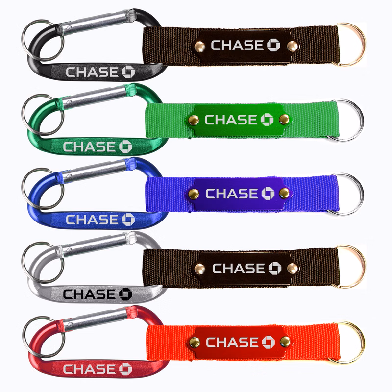 Monster Carabiner with Strap and Metal Plate w/ Split Ring