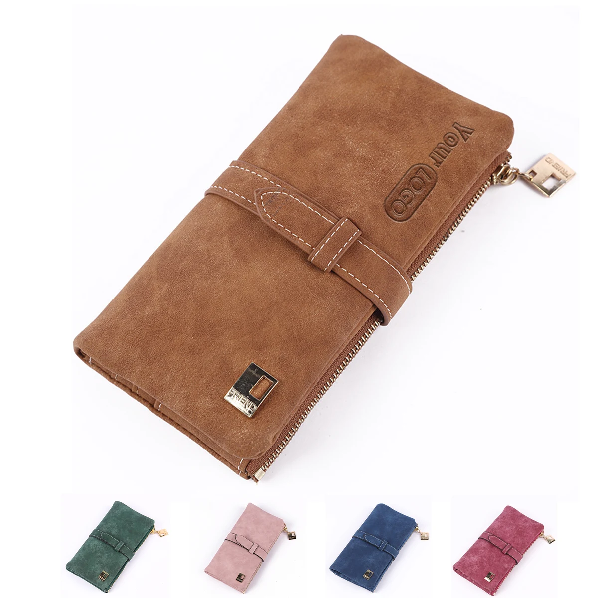 PU Buckle two-fold clutch wallet 1