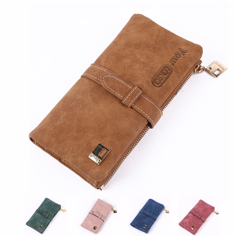 PU Buckle two-fold clutch wallet
