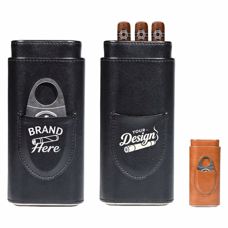 Poratble Cigar Case With Cutter Cedar