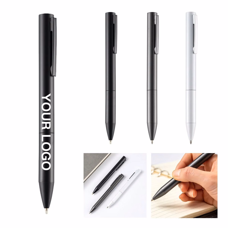 Stainless Steel Matte Twist Pen with Smooth Ballpoint