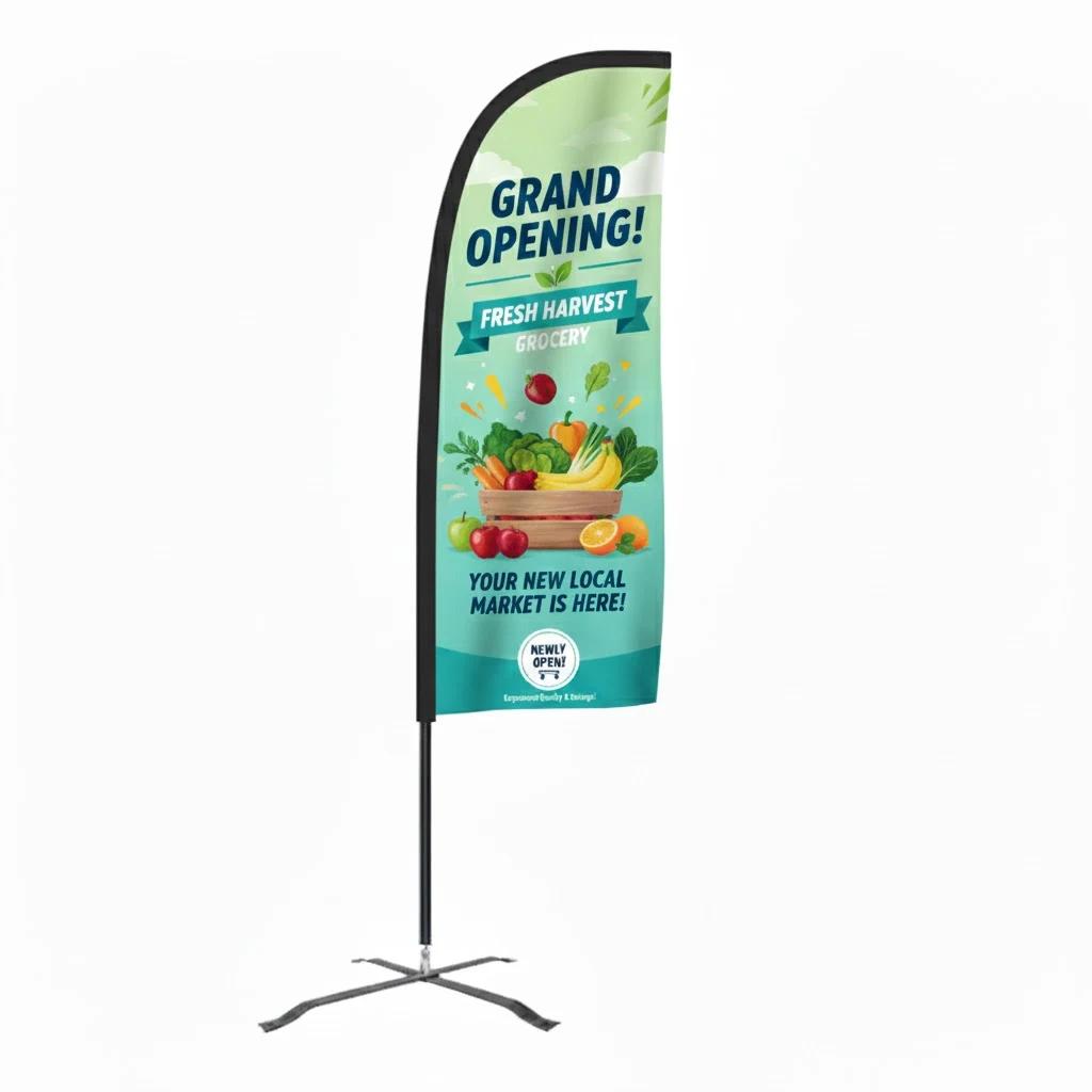 Flex Banner™ LX Feather Flag with Pole, Double-Sided 7' Outdoor Banner 1