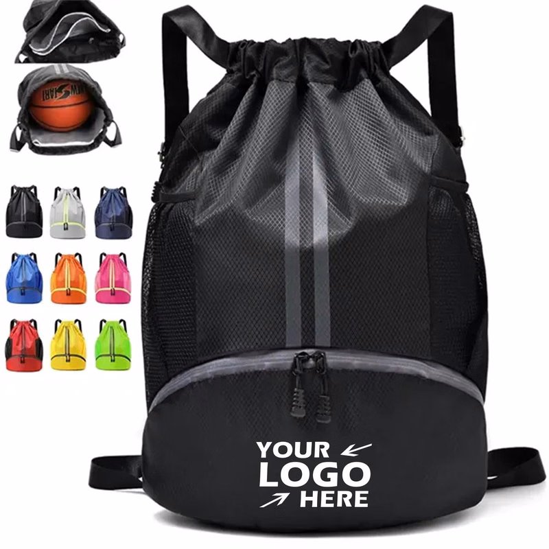 Drawstring Sports Backpack with Shoe Compartment
