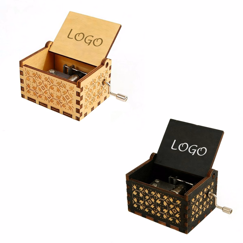 Hand Crank Wood Music Box
