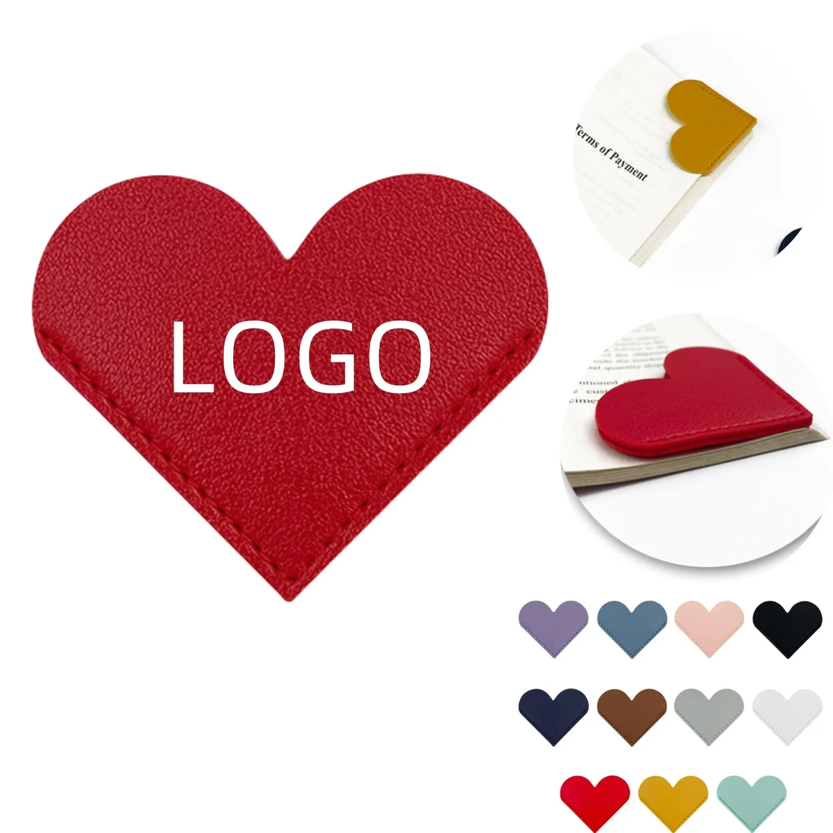 PU Leather DIY Bookmark Heart Shape 1