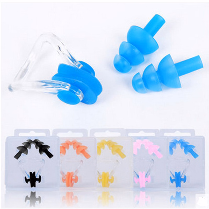 Waterproof Silicone Swimming Earplugs Nose Clip Plugs