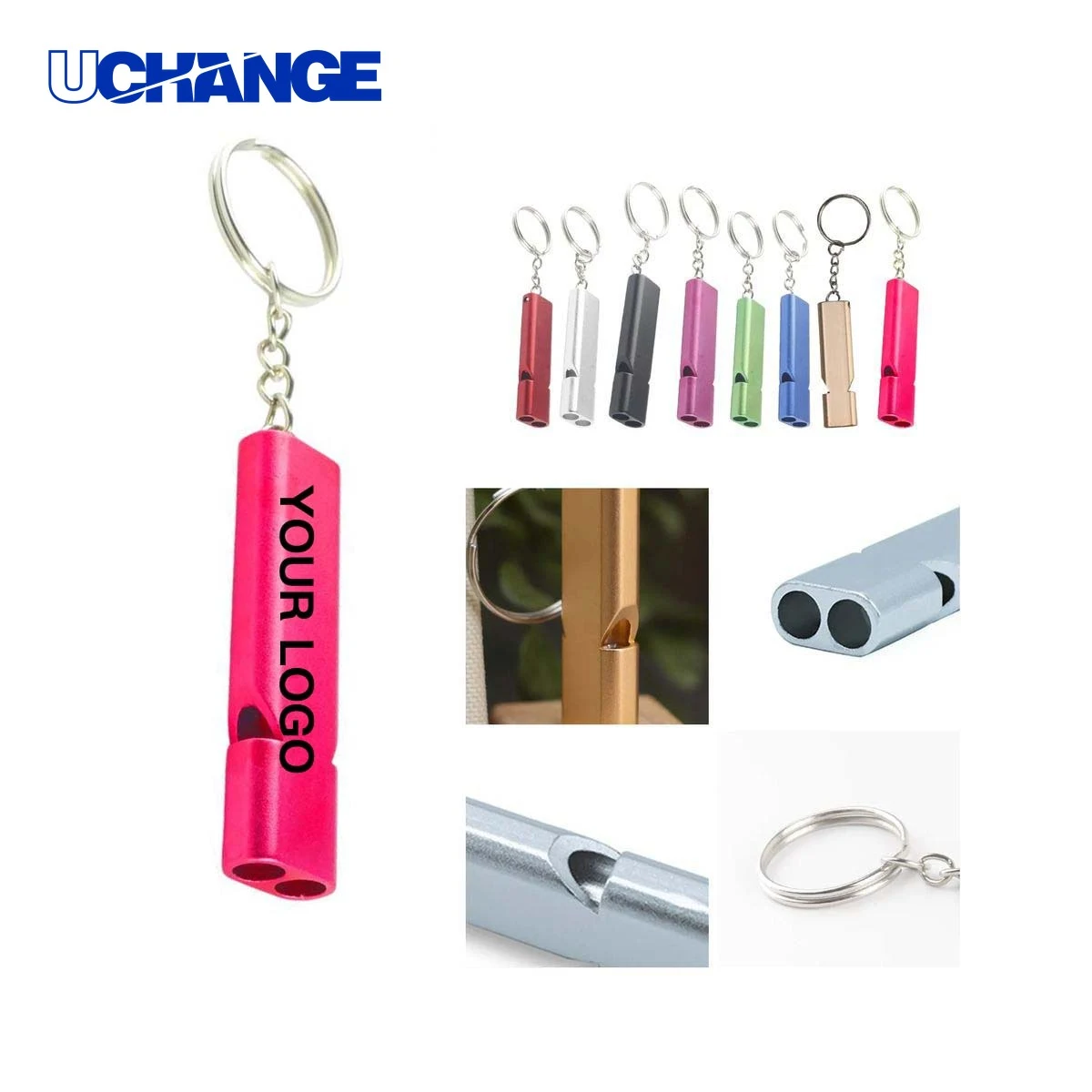 Aluminum Safety Whistle Keychain Tool with Loud Sound 1