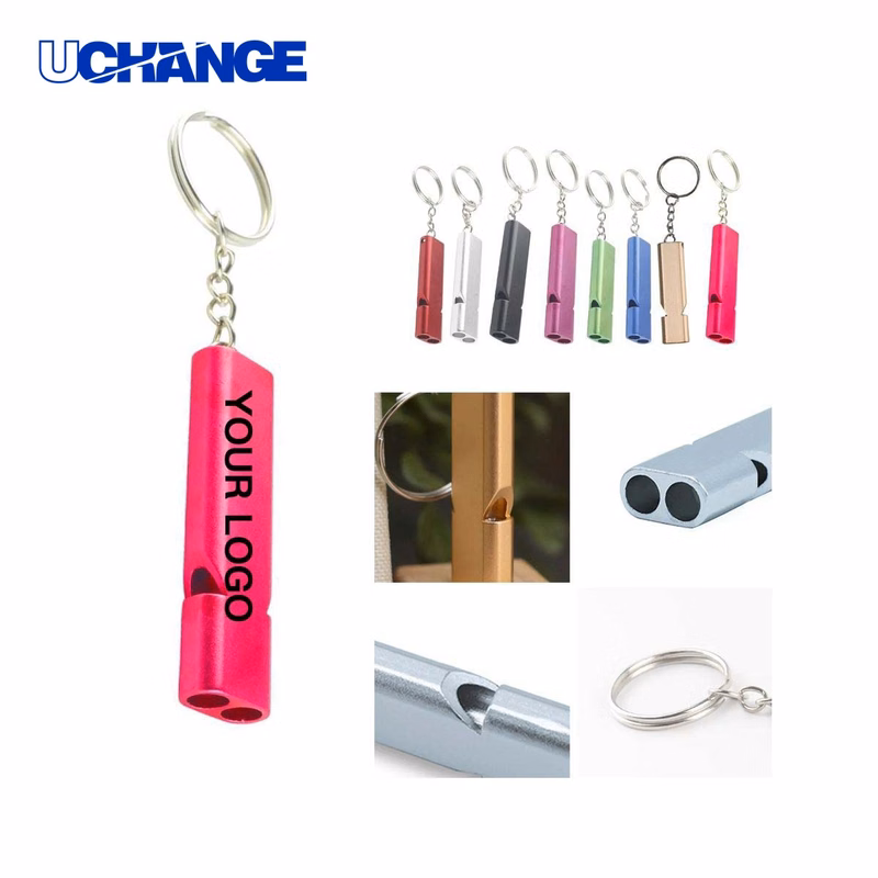Aluminum Safety Whistle Keychain Tool with Loud Sound