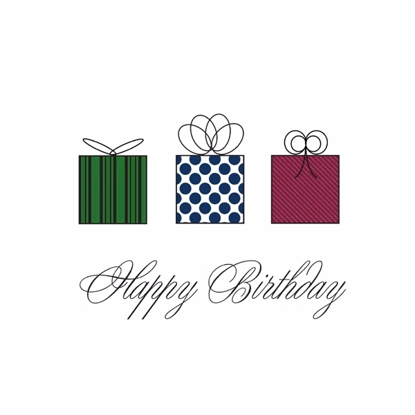 Three Presents Birthday Greeting Cards