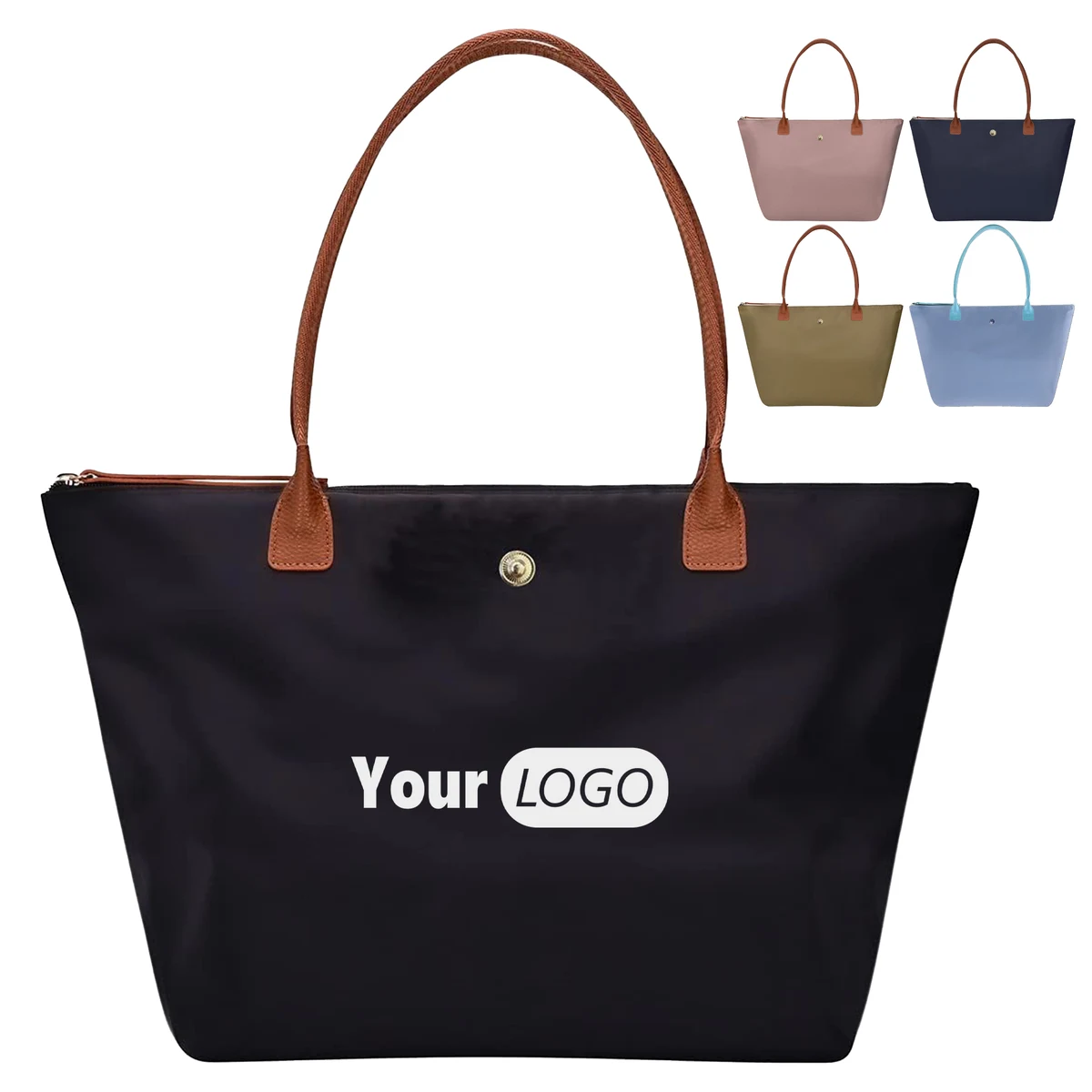 Oxford Foldable Large Capacity Handheld Shopping Bag, custom tote bag with logo imprint 1