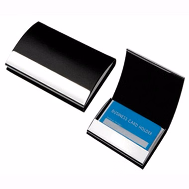 Leatherette Business Card Case with Stainless Steel Engraving Plate