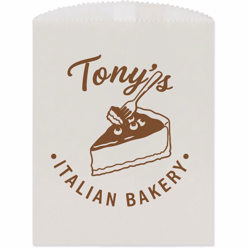 White Candy, Cookie and Gourmet Bag - 5-3/4" x 7-1/2"