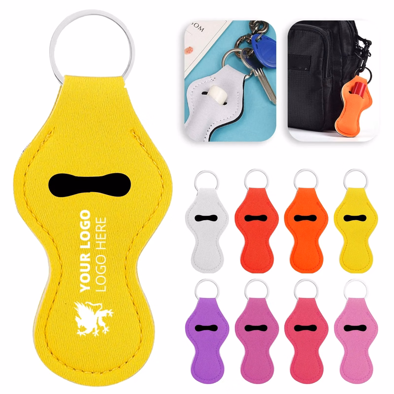 Neoprene Chapstick Holder Keychain
