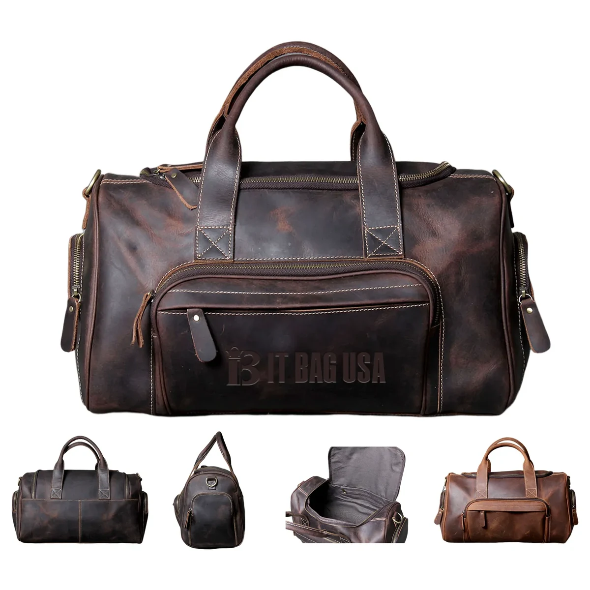 Handmade Cowhide Duffel Bag 1