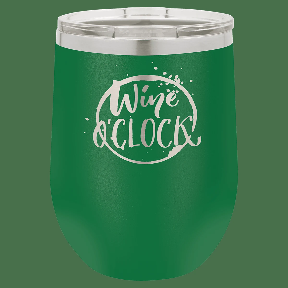 Polar Camel 12 oz. Green Vacuum Insulated Stemless Wine Tumbler with Lid 1