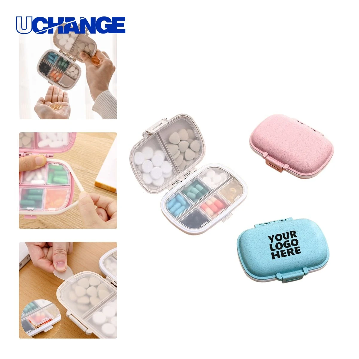 Portable Eight Compartment Sealed Pill Box 1