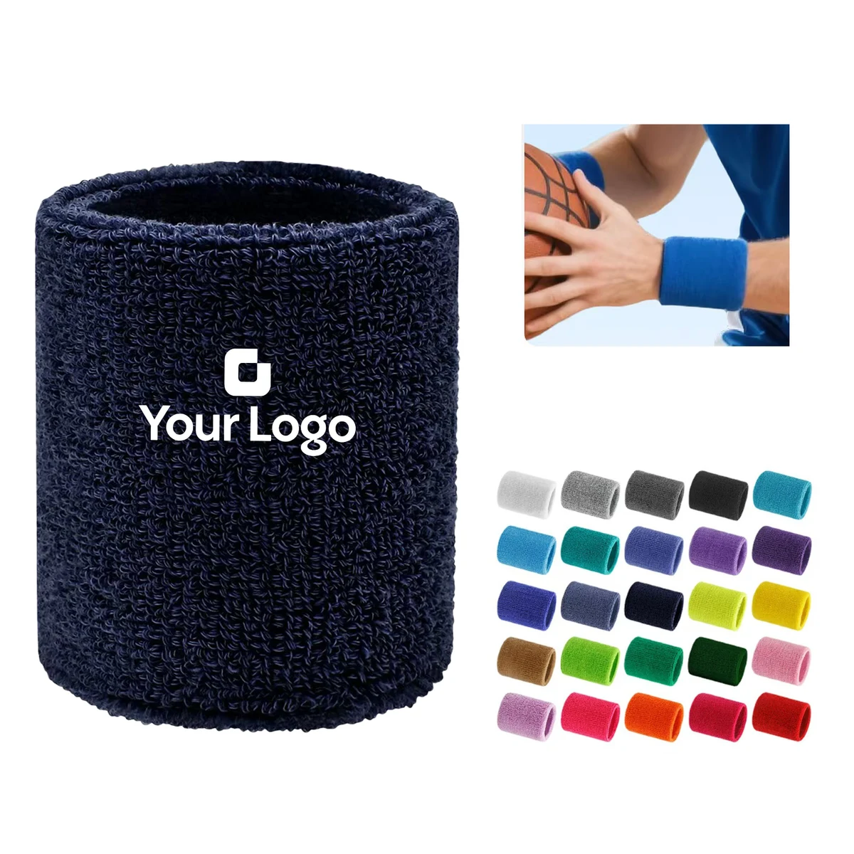 Custom Embroidered Sweat Wicking Wristband for Sports 1