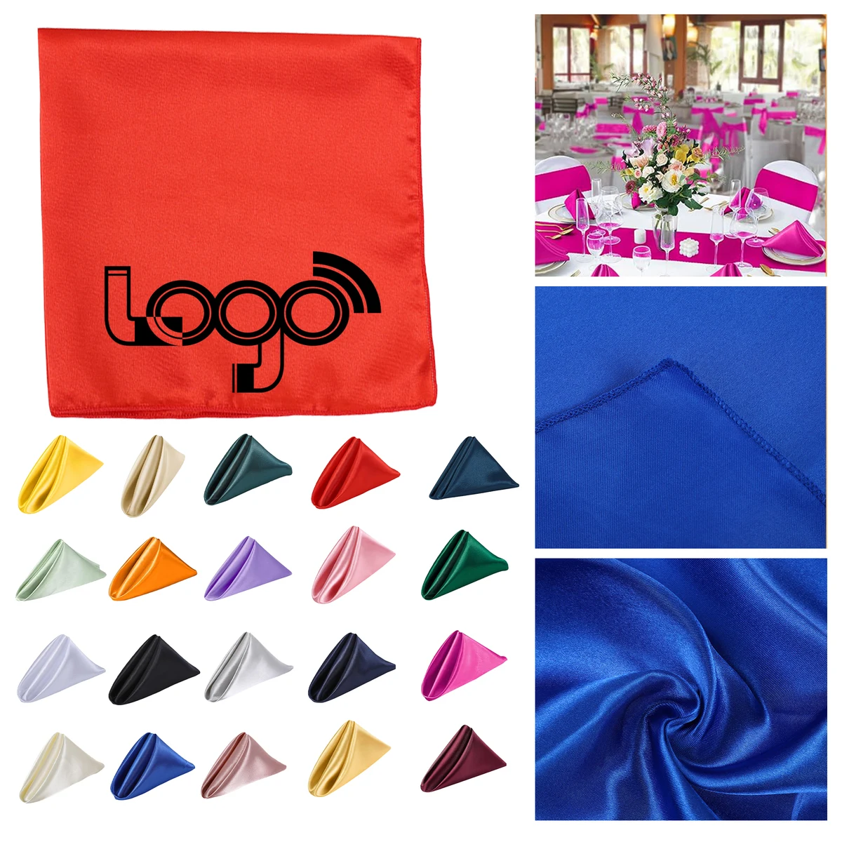Solid Color Satin Napkins For Weddings & Events 1