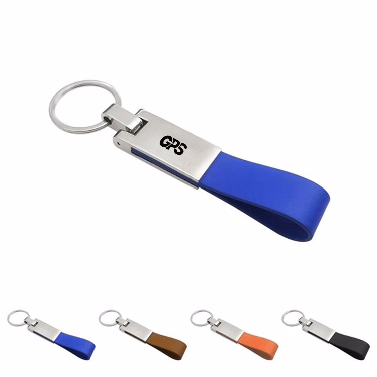 Leatherette Silver Key Ring
