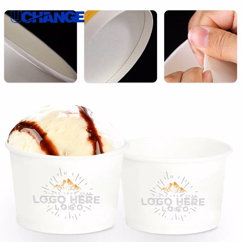 Ice Cream Paper Cup Container with Lid (8oz)