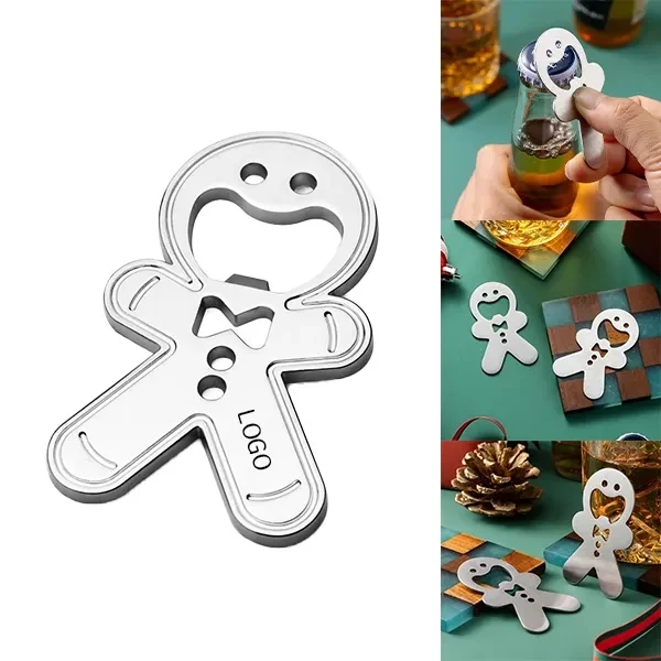 Gingerbread Man Bottle Opener Stainless Steel Kitchen Tool 1