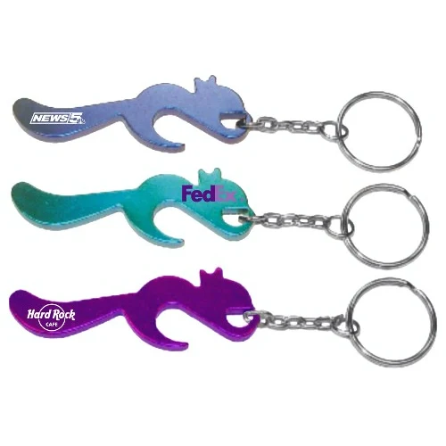 Squirrel shape bottle opener with key chain 1