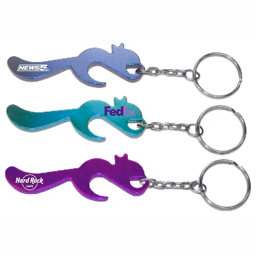Squirrel shape bottle opener with key chain