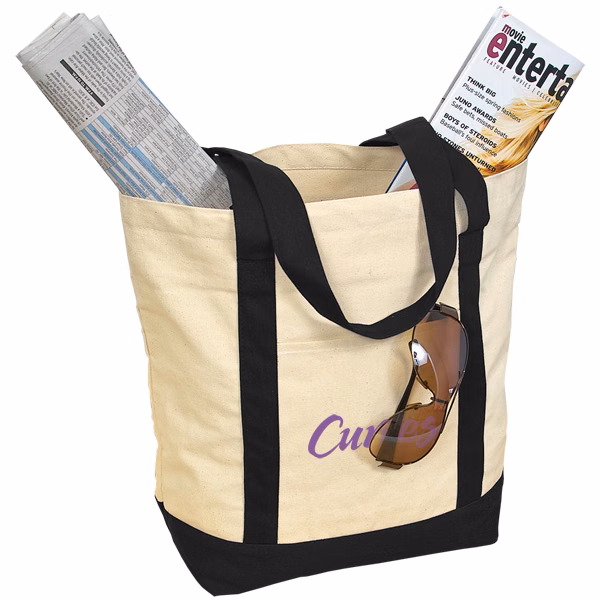 Two-Tone 10 oz Cotton Canvas Tote Bag