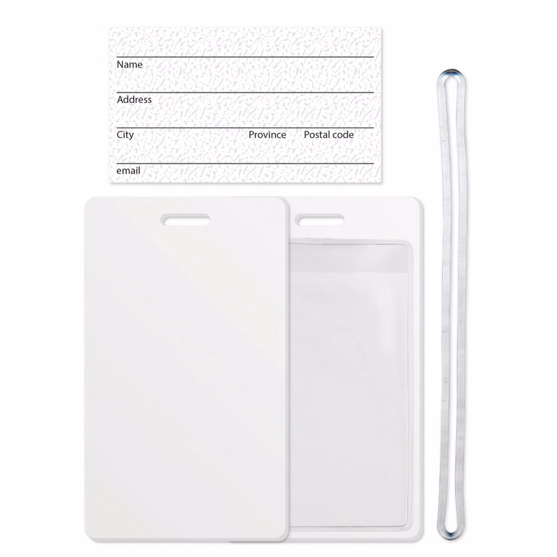 Slip-in Pocket Plastic Luggage Tag Full Colour Imprint on Front with 6" Loop